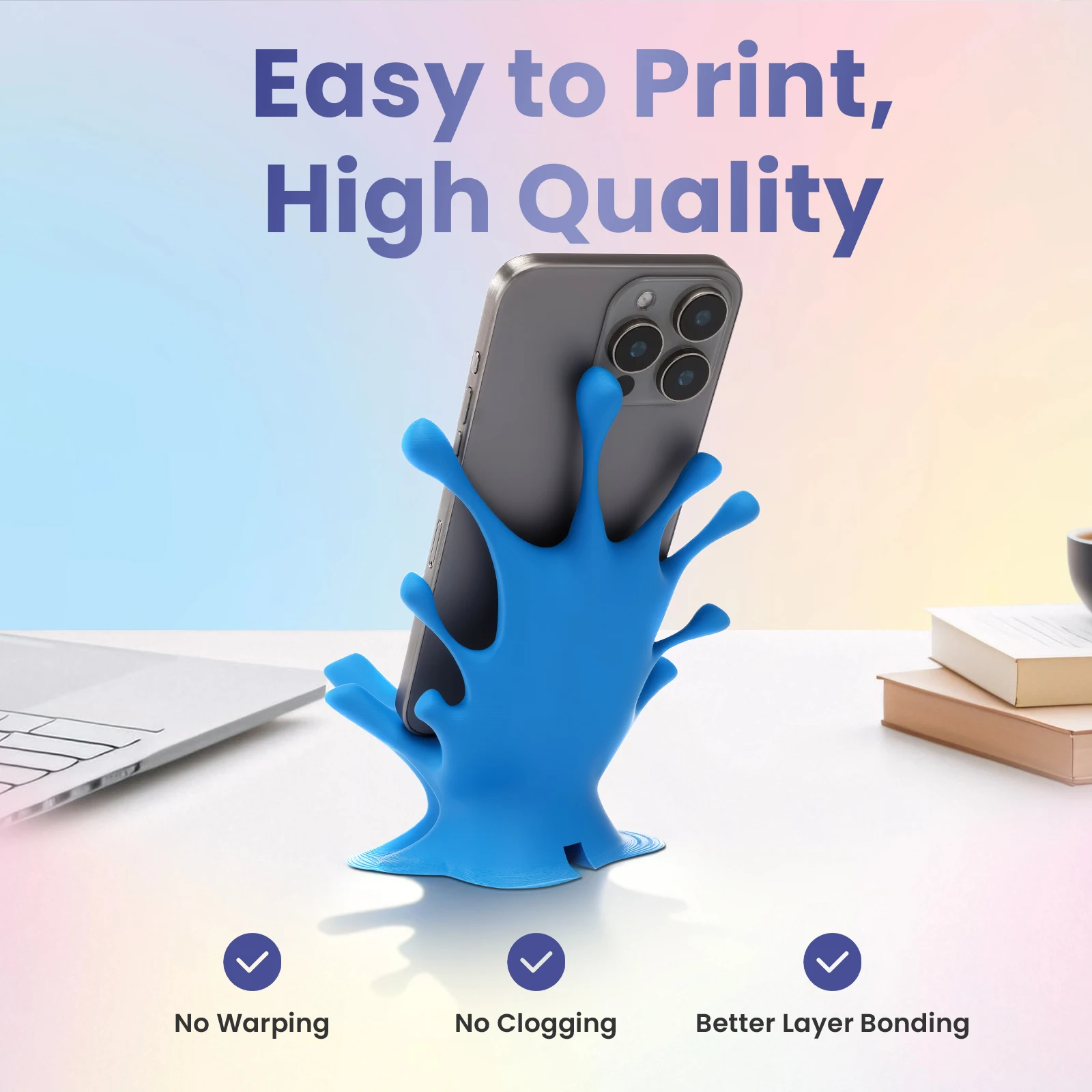 ERYONE 1,3KG PLA Lite 3D-Drucker-Filament 1,75mm, Verschiedene Farben, Geringe Verformung, Einfach zu Verwenden, Perfekt für Glatte Schichten, 1kg Spule