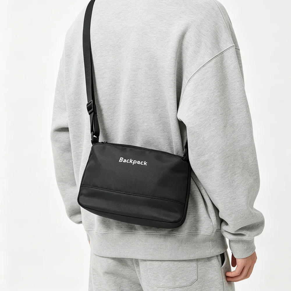 Unisex Wasserdichte Oxford-Stoff Umhängetasche Minimalistischer Buchstabendruck Große Kapazität Multi-Taschen Lässige Schultertasche – Detail 3