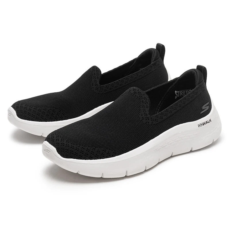 

Женская обувь Skechers Go Walk Flex, повседневная обувь, дышащие и удобные туфли на плоской подошве с неглубоким носком, 124957-Bkw