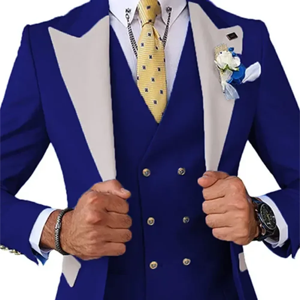 Esmoquin de 3 piezas para hombre, color Burdeos, Formal, de negocios, ajustado, para boda, informal, para padrinos de boda, banquete clásico, conjunto de traje de fiesta en casa
