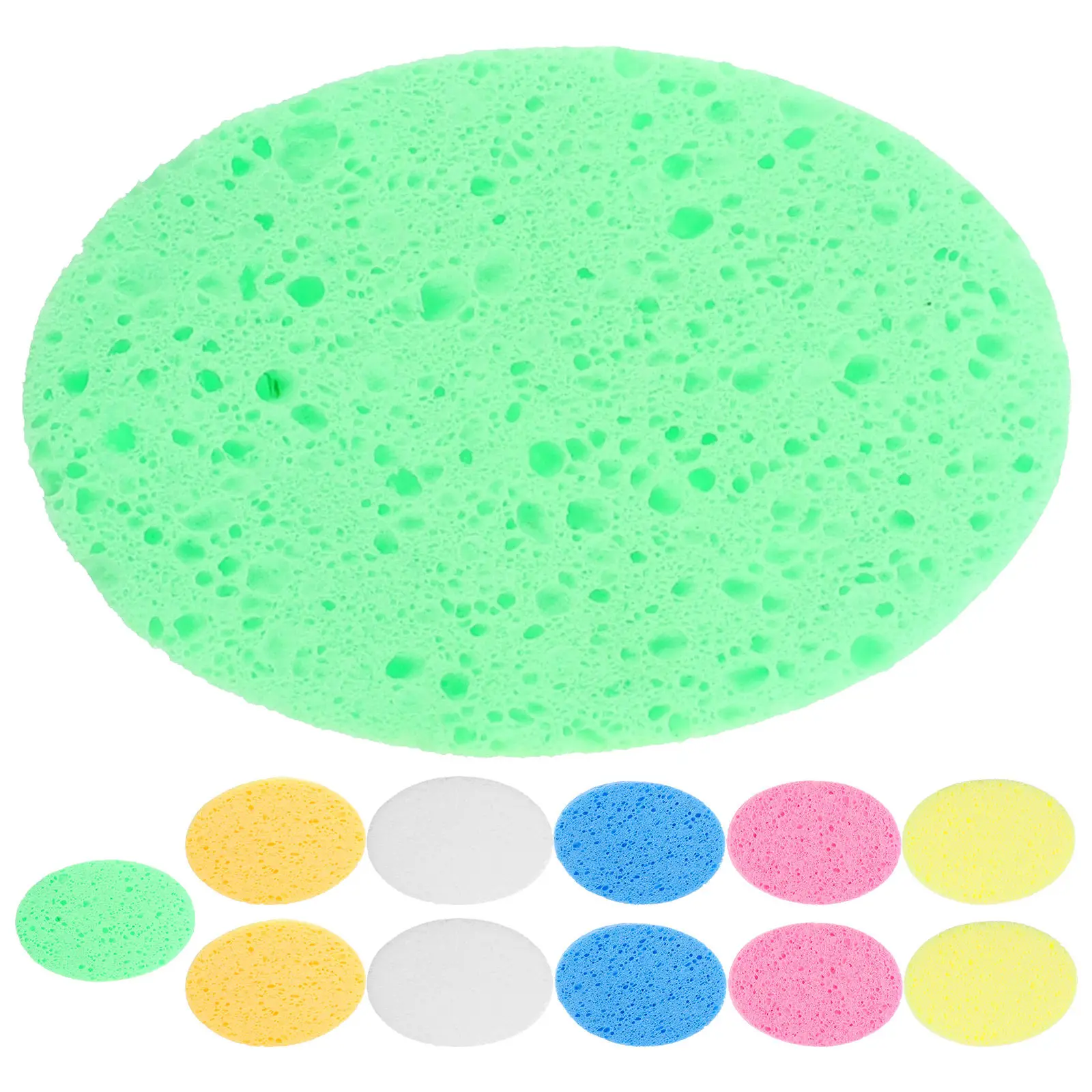 

12Pcs Oval Face Cleansing Sponge Cellulose Facial Sponge for Sensitive Skin Gentle Exfoliating Washing Makeup Removal Travel
