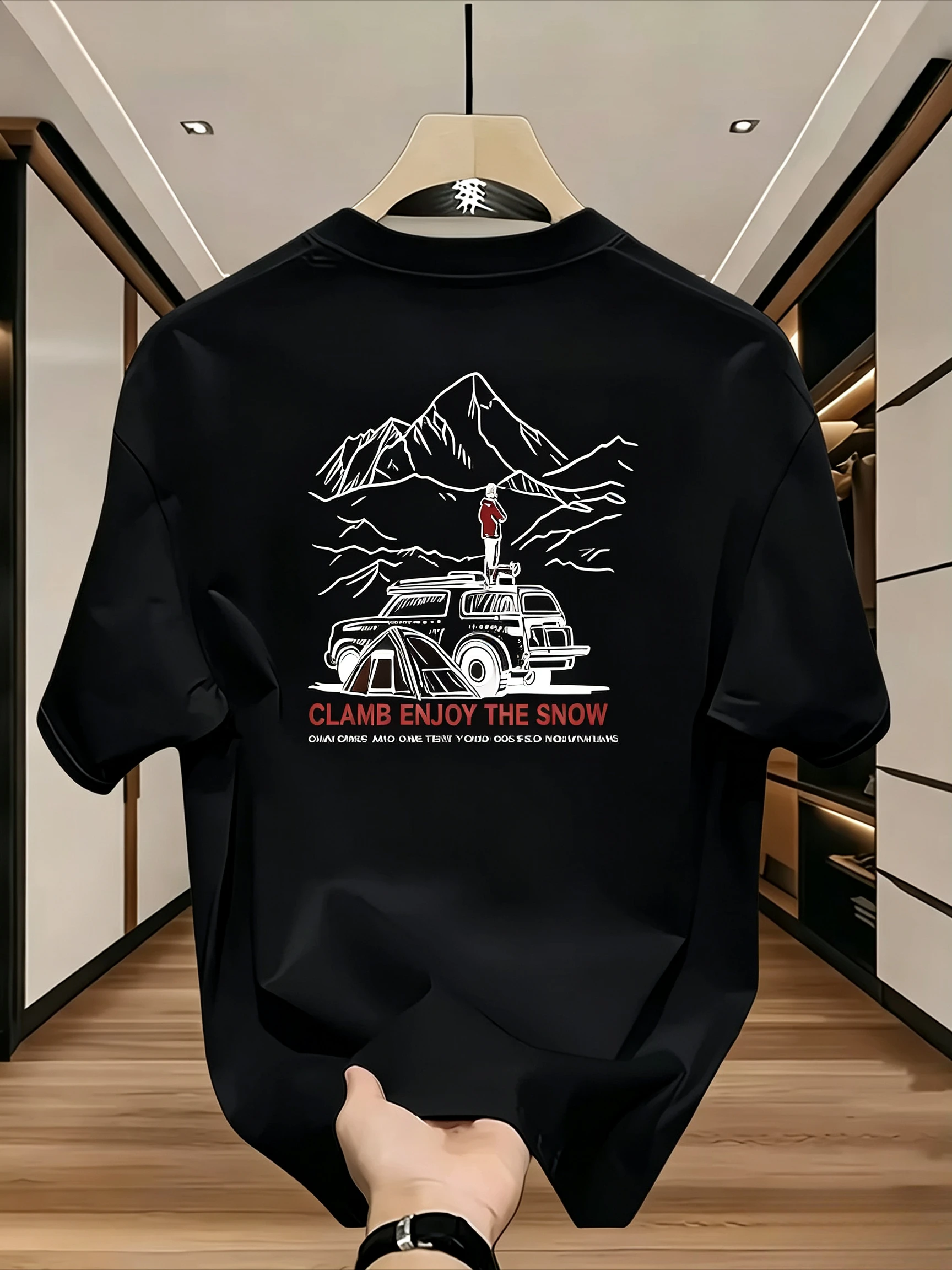 Climb Enjoy The Snow Mountain Camping Graphic Tee Cotton Perfect for Summer Outdoor Casual Streetwear High-Quality T-Shirts