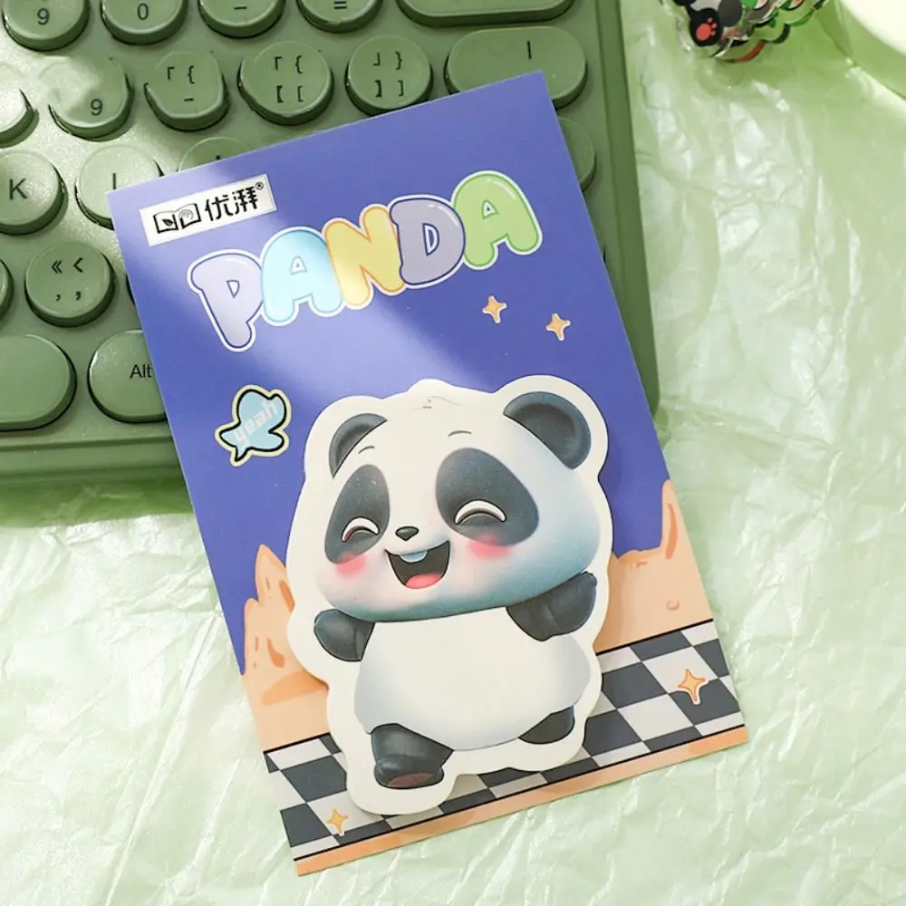 8 pezzi Schede indice 50 fogli Note adesive Panda 4 Modello Note adesive autoadesive addensate Blocco note quadrato rimovibile regalo