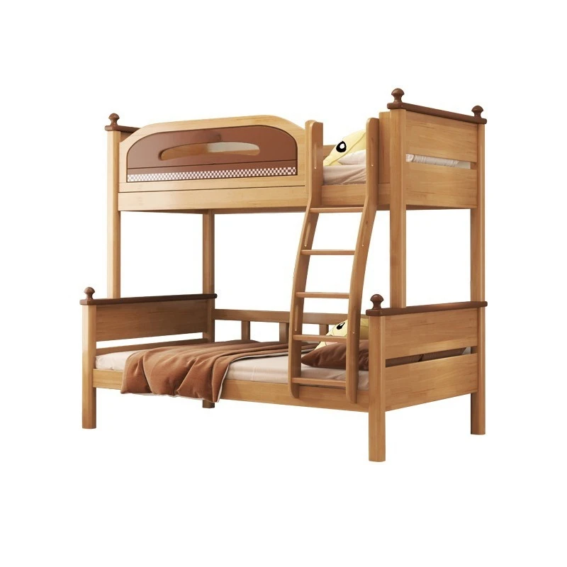 Full solid wood bunk top and bottom bunk high and low bed mother and child bed log children's bed double layer youth