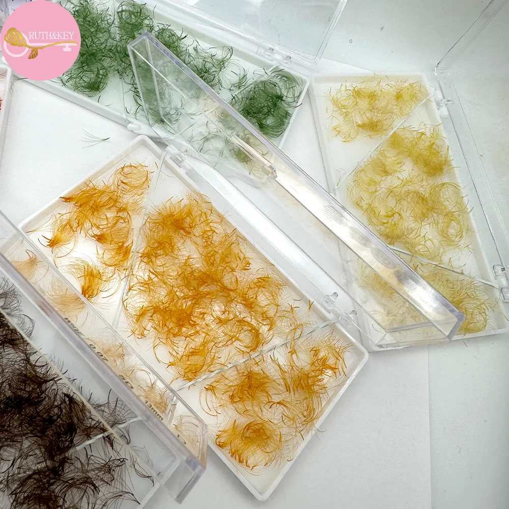 5D colorato premade fan lashes Silk faux Mink Eyelash extension Lash Tray Logo personale personalizzato colore Loose Premade Fans