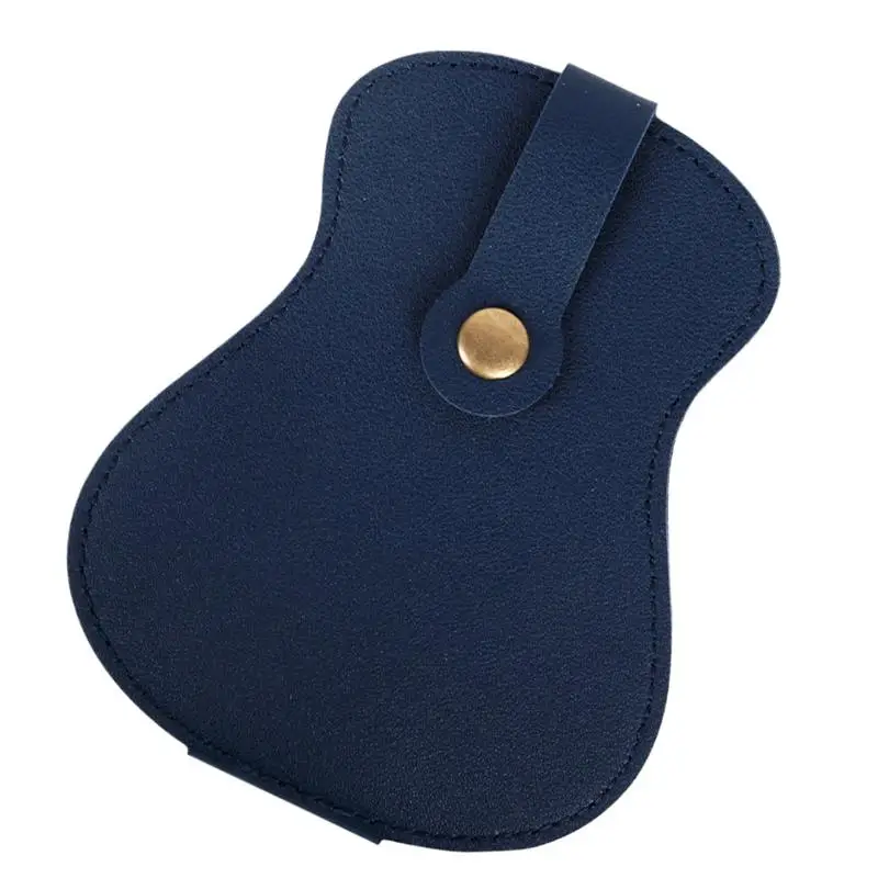 Guitar Shaped Pick Holder Small Guitar Pick Storage Box Multifunctional Pick Case Storage Box With 18 Slots Leather Guitar Pick