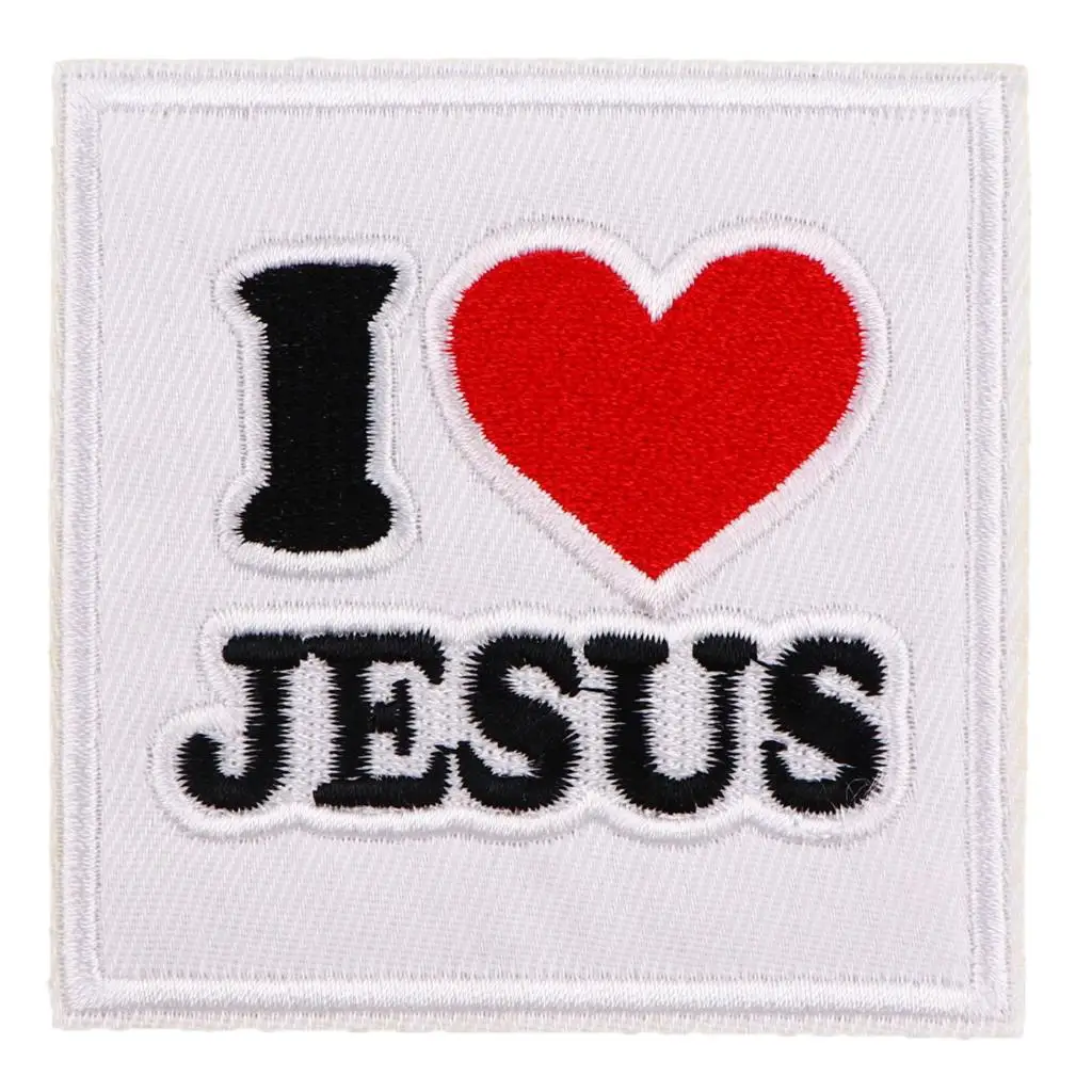 I Love Jesus Quotation Manga Badges DIY Patch for Clothing Backpack T-shirt Cartoon Decorative Fashion Accessories Wholesale