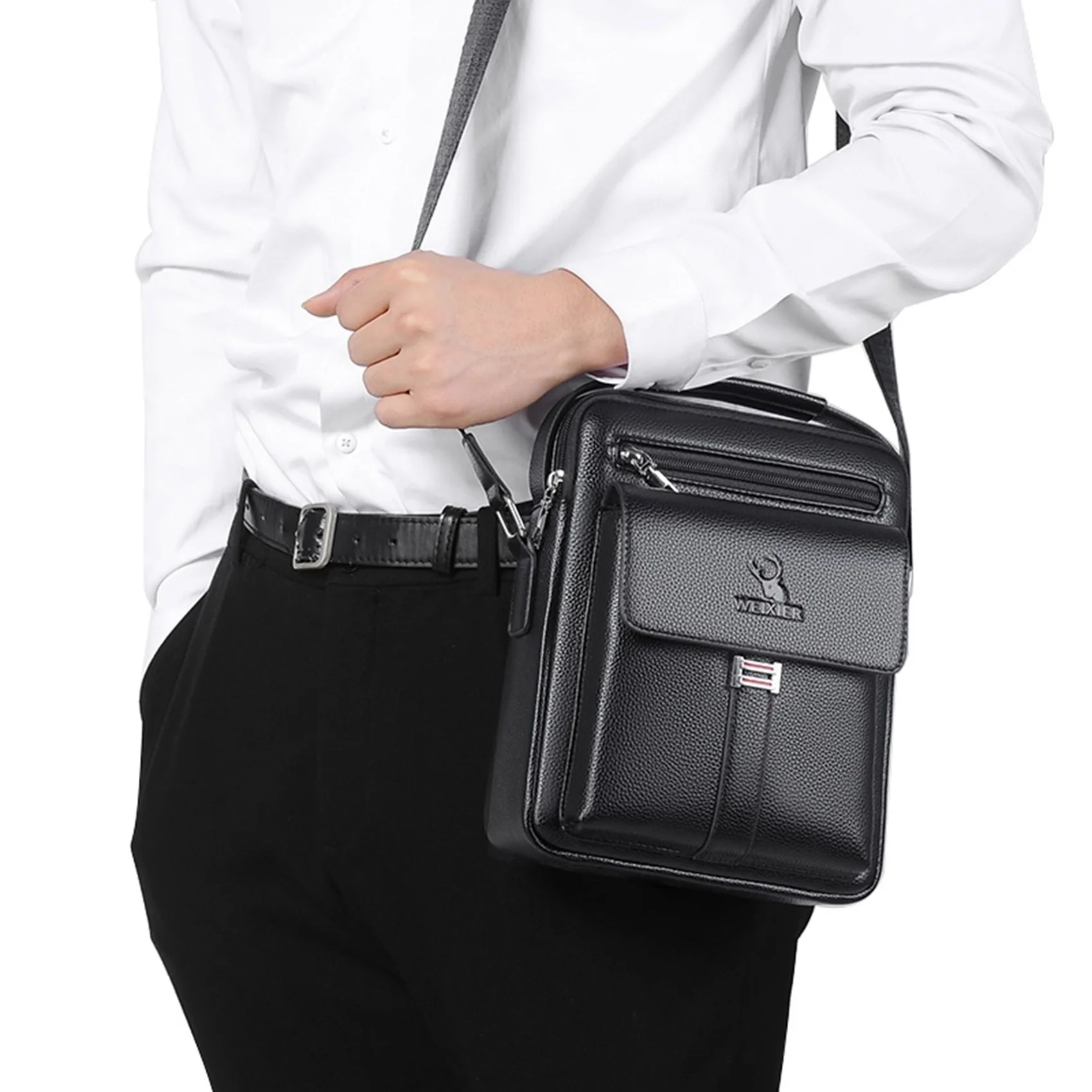 Men Crossbody Shoulder Bags Waterproof Vintage Men Handbags Large Capacity Pu Leather Bag Man Messenger Bags Tote Bag