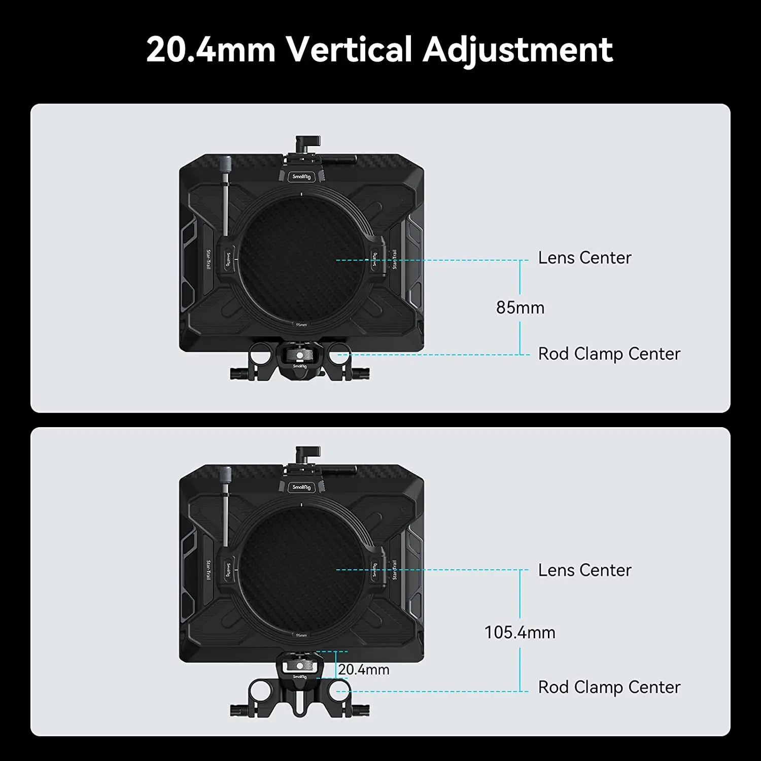 SmallRig 15mm LWS Rod Support Anti-Twist Design Compatible for SMALLRIG 3196/3680/3556 Matte Box 15mm Dual Rod Clamp 3652