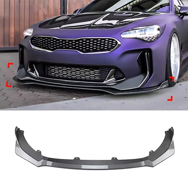 New High Quality Cf Plastic Material Front Bumper Lip Splitter for Kia Stinger 2018-2022 Car Bodykit Exterior Accessory Part