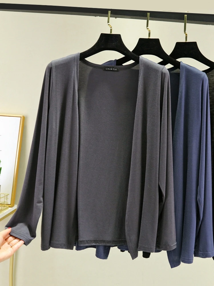 

Женский кардиган из модального волокна для похудения Long Sve ort Coat oulder awl Sle Faionable Color, осеннее новое поступление