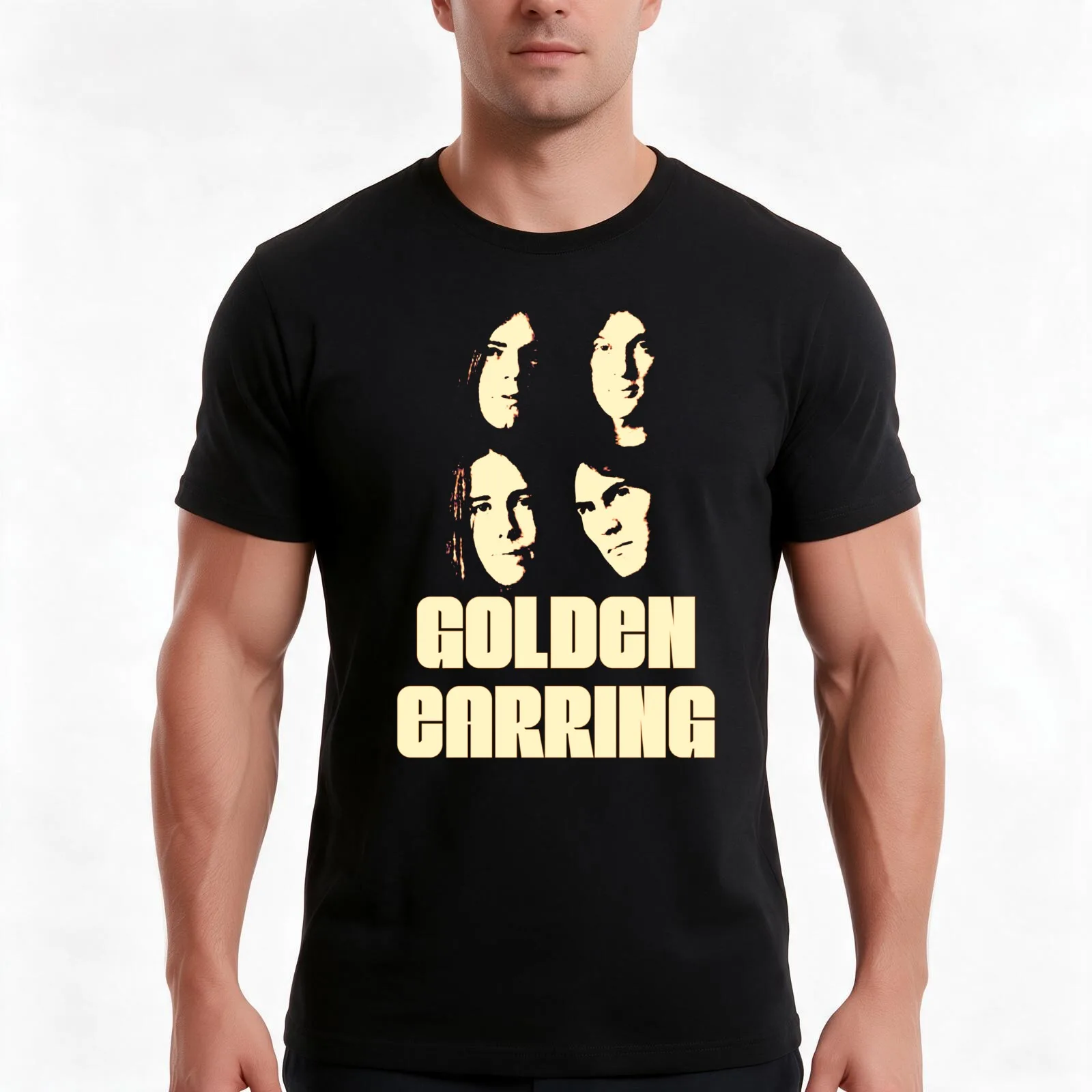 Golden Earring T-Shirt, Summer Casual Cotton Tee, Oversized Streetwear Tops, Vintage Graphic Print, Loose Fit Short Sleeve