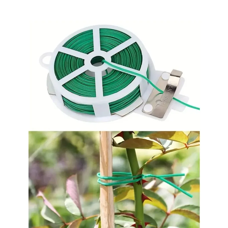 1pc Reusable Plastic Garden Plant Tie Reel - Multi-use Durable Tree Tie Cable With Cutter For Home & Garden