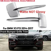 Matte Front Bumper Grille Trim Molding ABS For BMW X5 F15 35i 35ix 35dx 40ex 2014-2017 51117303113 51117303114 Bumper Trim