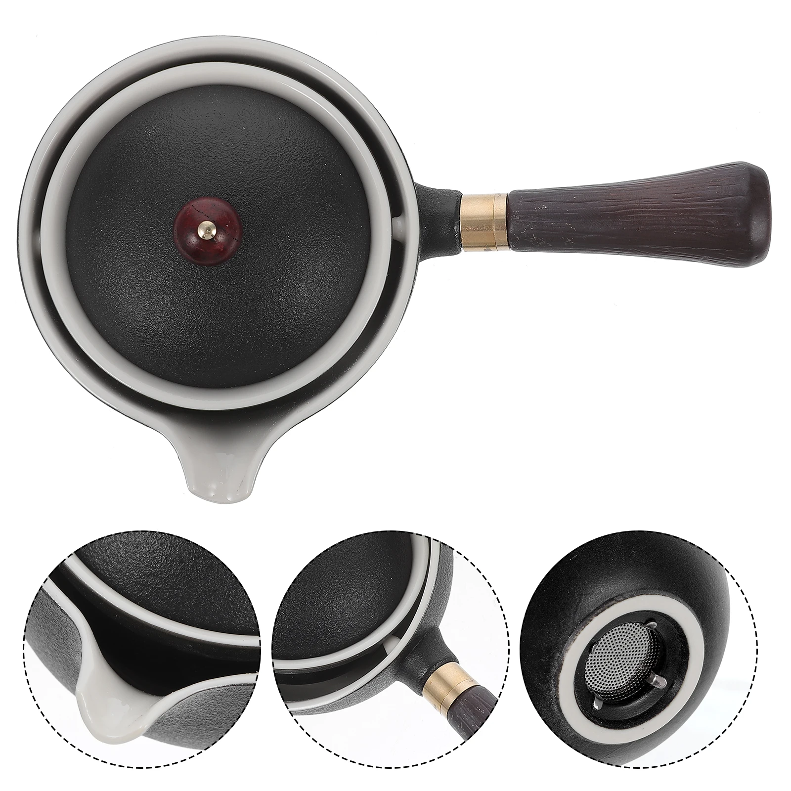 

Side Pot Stainless Tea Kettle Household Teapot Long Handle Heating Practical Filter Boiling Container Ceramics Pots