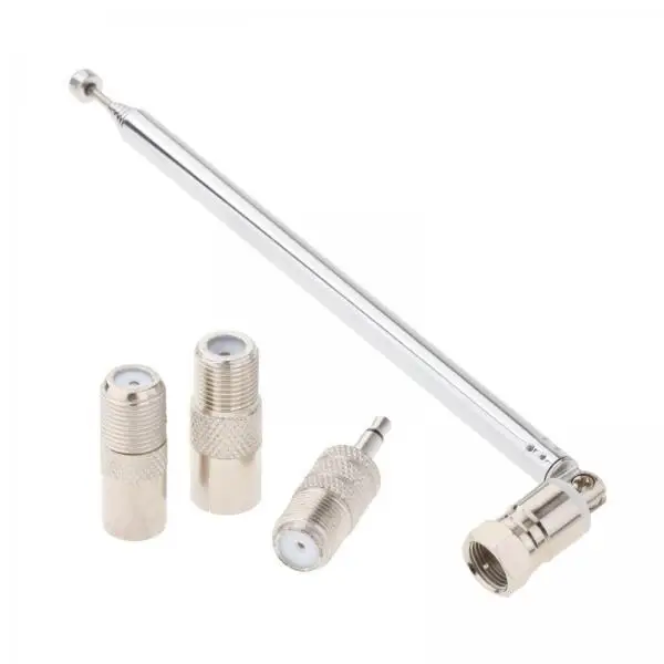 Telescopic Antenna Rod Replacement Silver Stainless Steel Durable for Indoor Stereo Receiver Radio TV