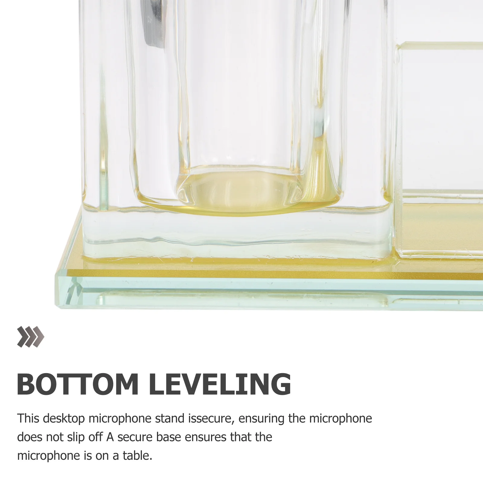 

2-Slot Acrylic Microphone Stand Crystal Desktop Stable Wireless Mic Holder Rack 2-Slot Mic Stand Microphone Stand,