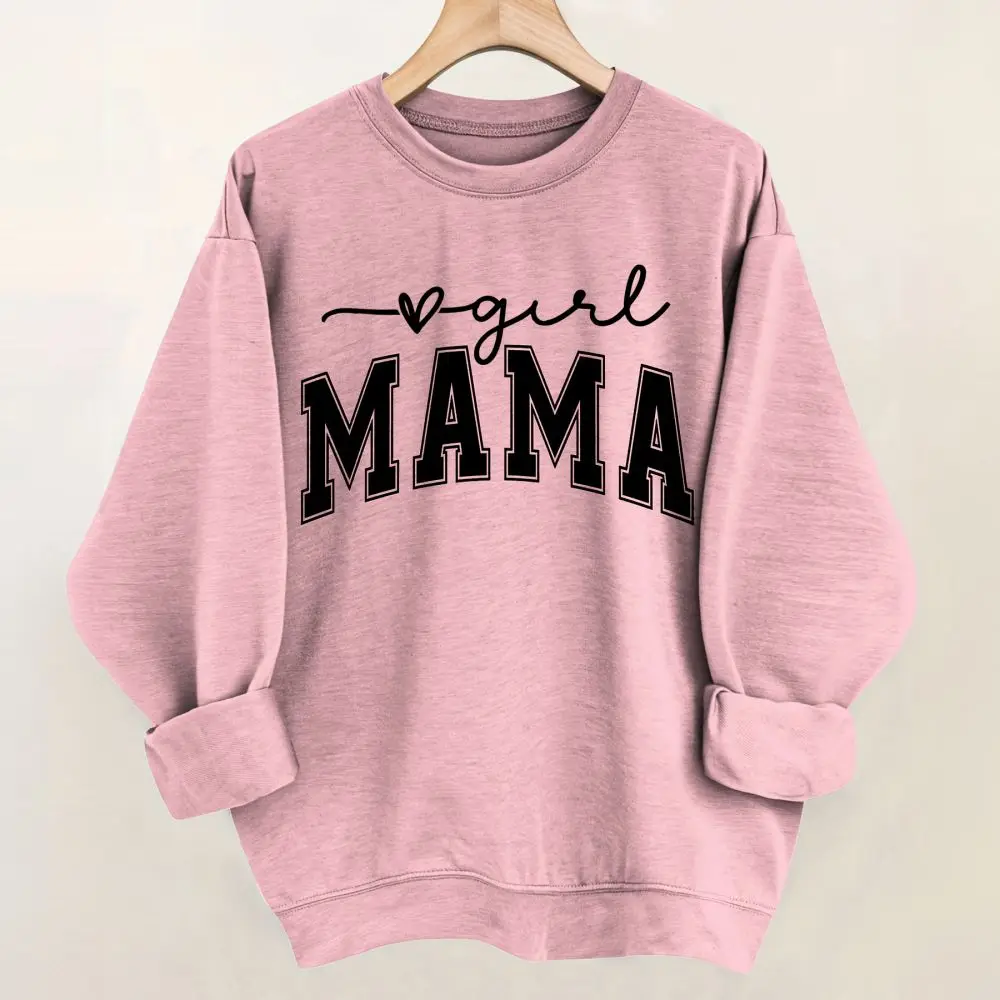 Multi-colour  Mom & Girl Letter Graphic Print Women\'s Sweatshirts & Hoodies Oversized Women Clothing Casual Top Fashion 2024