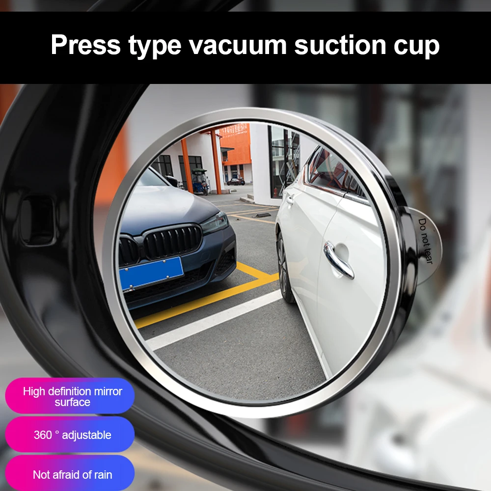 2Pcs Car Mirror HD Mirror Blind Spot Car Rearview Mirror Adjustable 360 Degree Wide Angle Traffic Parking Assitant Convex Mirror