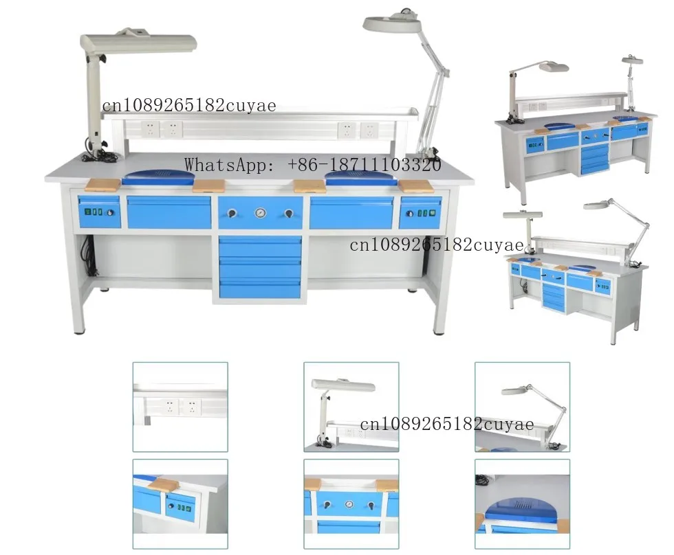 University School Dental Lab Work Station with Light Phantom Customized Casting Work Station Metal Modern Laboratory Furniture