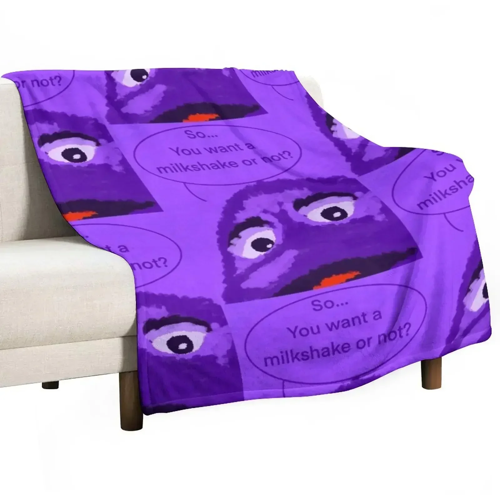 Order Up - Grimace Throw Blanket Soft bed plaid Blankets