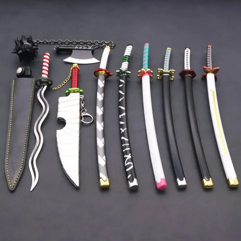 25.5cm Demon Slayer Sword Set Nichirin Blade Collection Real Steel Anime Peripheral Katana Collections Samurai Sword Gifts Toys