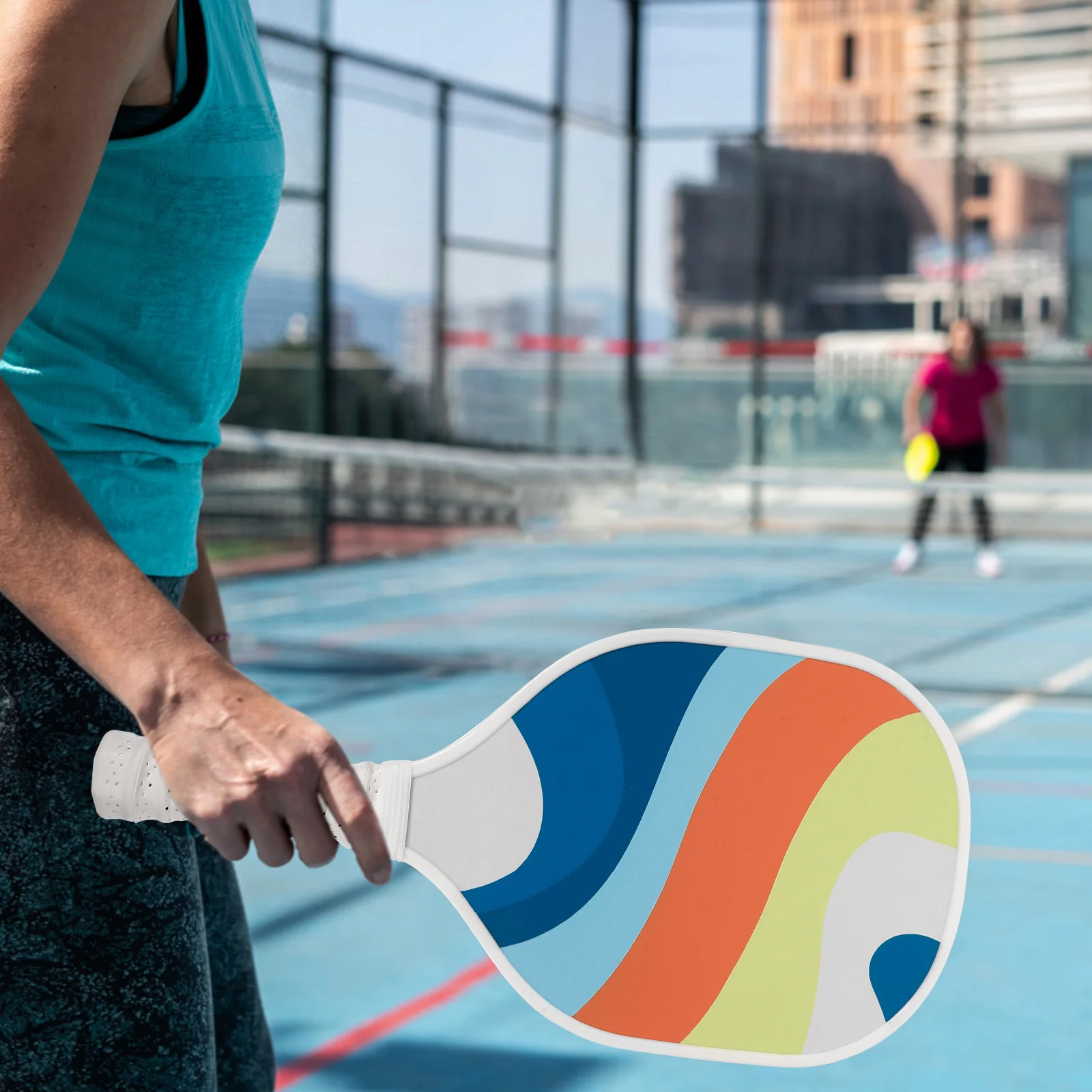 Raqueta deportiva con bordes de madera, surtido de pelotas de paleta, accesorio con orificio de entrenamiento, Miss