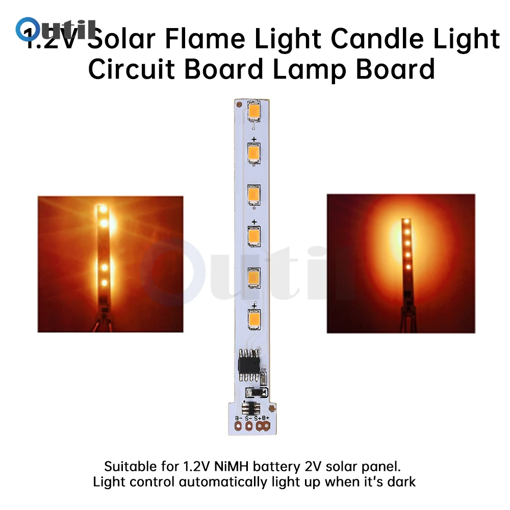 1.2V Solar Flame Lamp Panel Solar Candle Lamp Circuit Board with 12 LED Lamp Beads Flame Lamp Circuit Control Board