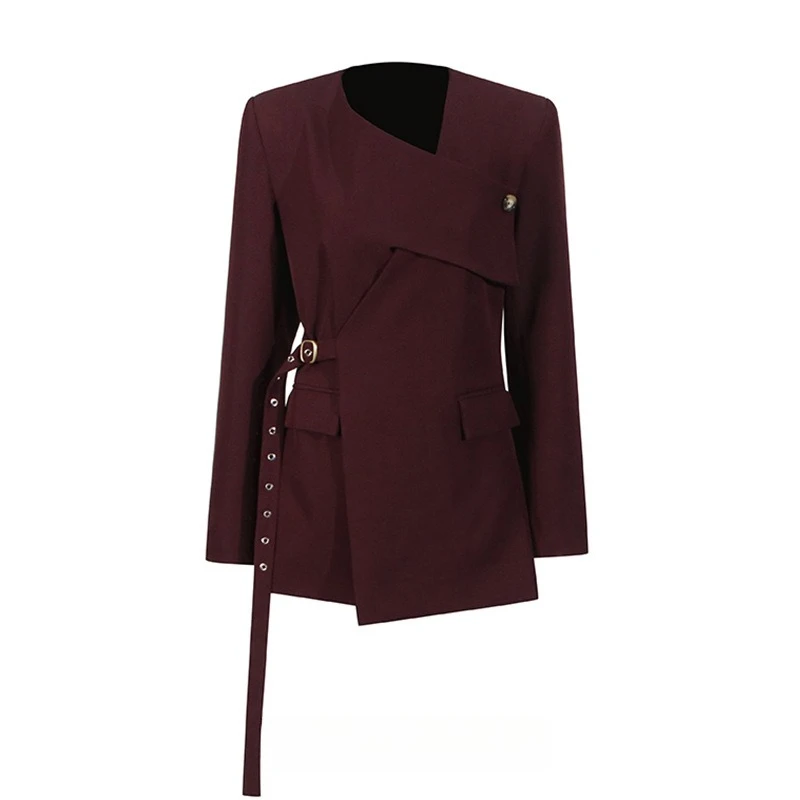 

Модный костюм с v-образным вырезом, новинка 2025, маленький пиджак с перекрестной завязкой
