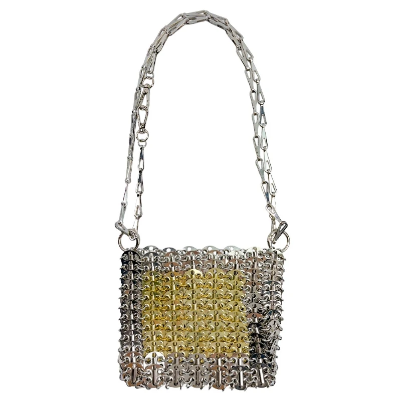 

Женская дизайнерская сумка золотого, серебряного цвета, блестящая ручная работа, металлическая сумка через плечо с блестками, клатч класса люкс