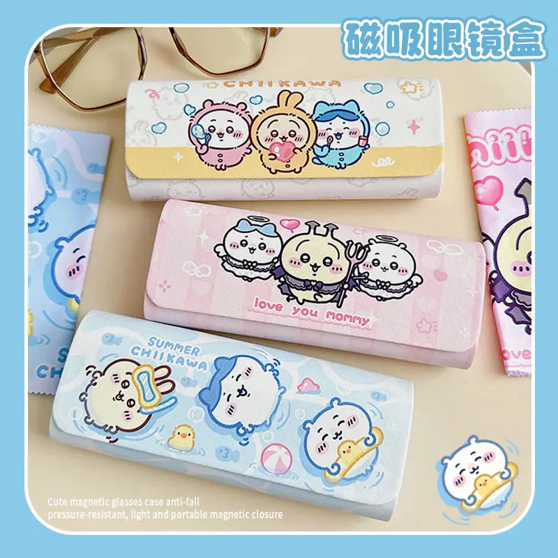 

Miniso Chiikawa Cartoon Magnetic Glasses Case Kawaii Japanese Cute Anime Creative Interesting Student Portable Glasses Case Gift