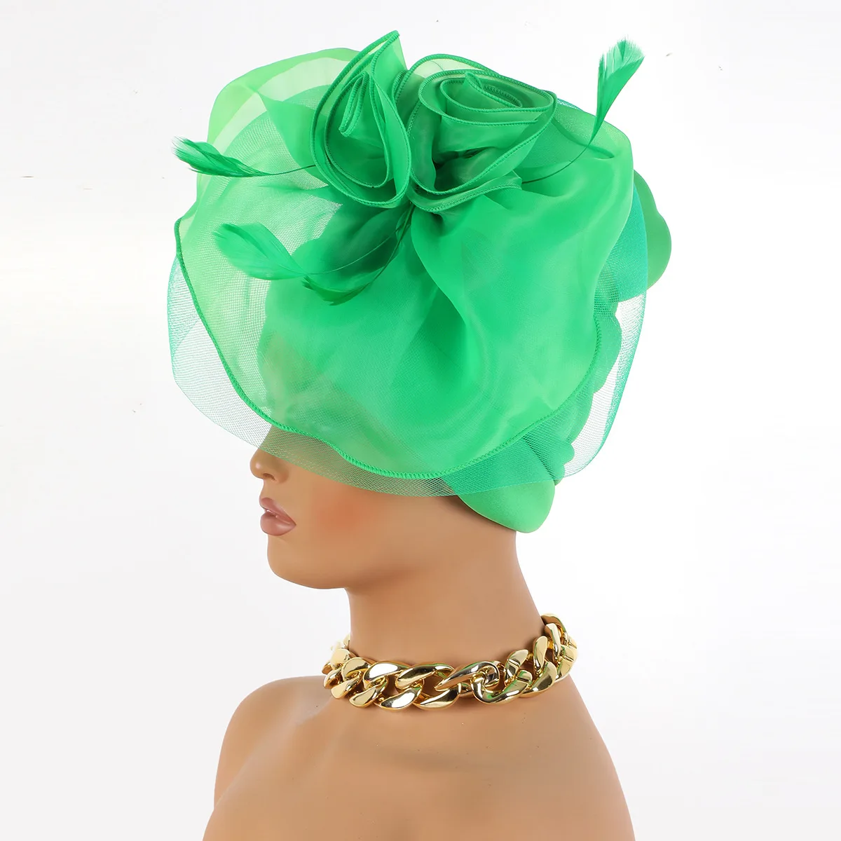 

Nigeria Wedding Geles Big Flower Turban Cap for Women African Auto Gele Headties Muslim Hijab Bonnet Head Wrap Female Headscarf