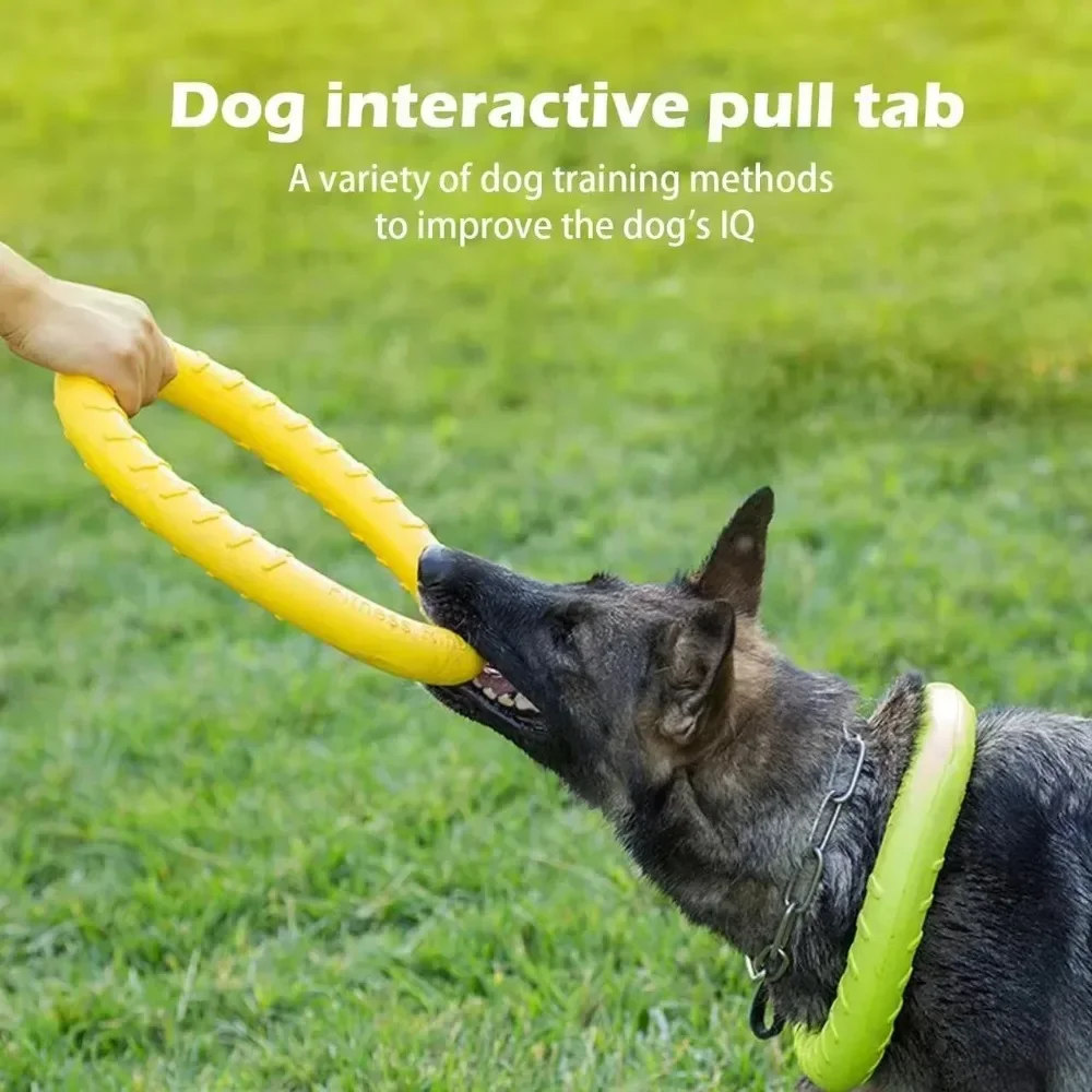 

Dog Toys Pet Flying Disk Training Ring Puller Anti-Bite Floating Interactive Supplies Dog Toys Aggressive Chewing Toy