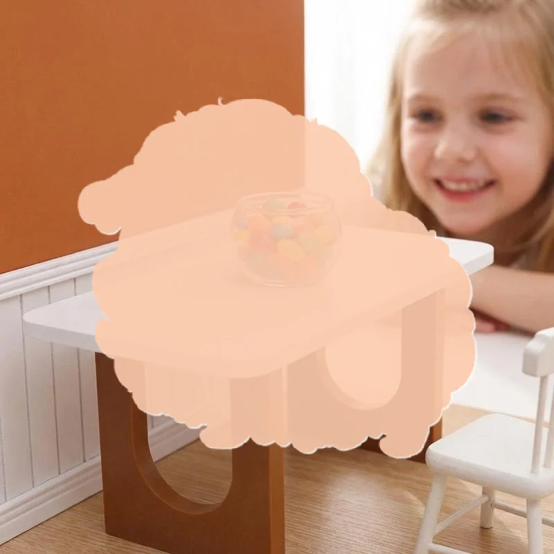 

1/12 Dollhouse Simulation Miniature Desk Tea Table Dollhouse Furniture Model Dolls House Decor Accessories Pretend Play Toys