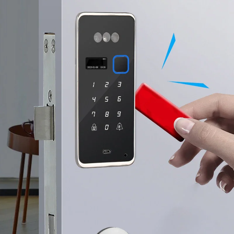 Embedded Face Recognition Intelligent Smart Door Lock Wifi Fingerprint Password Electronic Wooden Lock