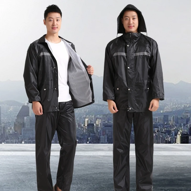 

Raincoat and Rainpants Suit Full Body Rainstorm Prevention Electric Bicycle Motorcycle Takeaway Riding Reflective Split Raincoat