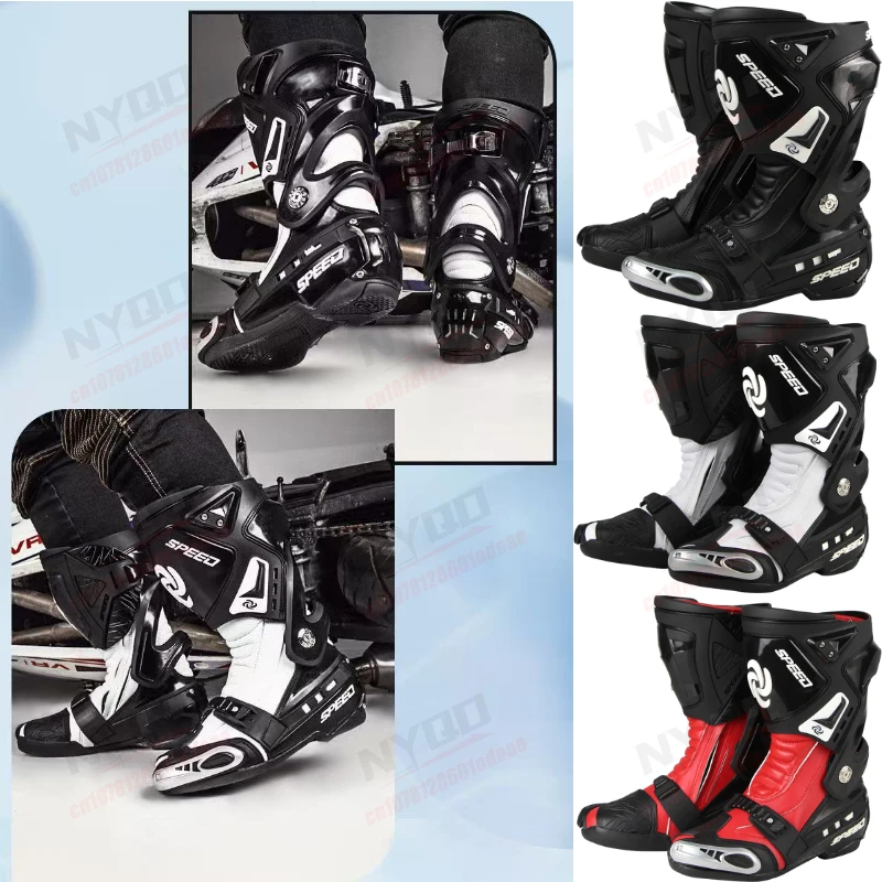 

Men & Women Motorcycle Short Boots, Anti-collision Ankle Protective, Wear Resistant Off-road Racing Moto Riding Shoes