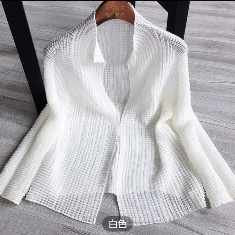 

Summer New Folded Pure Color Men's Top with Long Sleeve Sun Protection Open Cardigan Jacket for Unisex