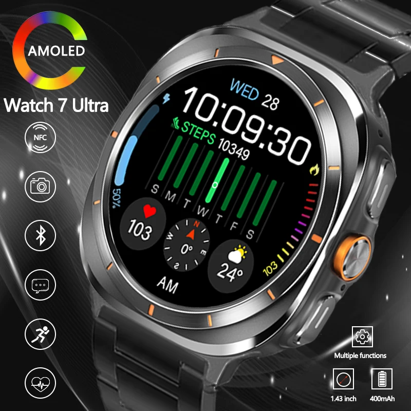 

New Watch 7 Ultra GPS Compass SOS Function Smart Watch AMOLED HD Screen Bluetooth Call Multi-Function Waterproof Sports Watch