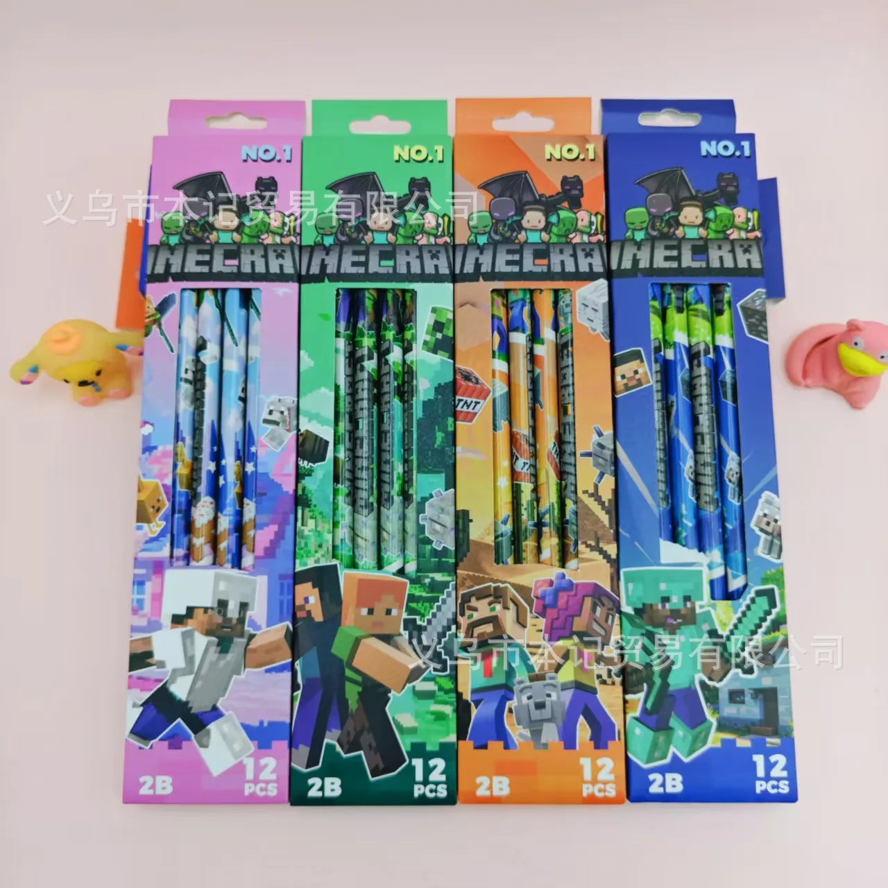Spielthemen-Bleistifte für Schüler, 12 Stück, Hochwertige Minecraft-Design 2B Bleistifte, Cartoon-Spezialholzstifte, Schreibwaren, Geburtstagsgeschenk