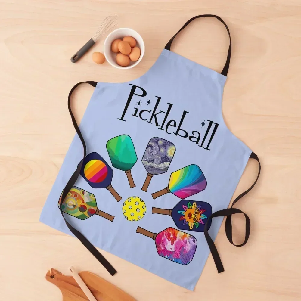 

Fun Artistic Pickleball Paddles Sports Apron For Women work ladies For Man Haircut christmas kitchen Apron