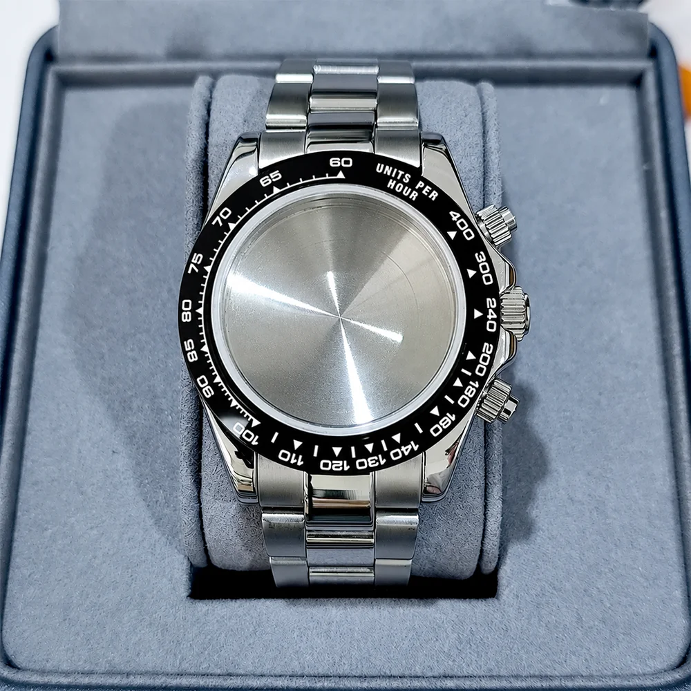 39mm VK63 Case Stainless Steel Watch Strap Fit VK63 Quartz Movement Watch Accessories Fit For Daytona Style VK63 Case Band
