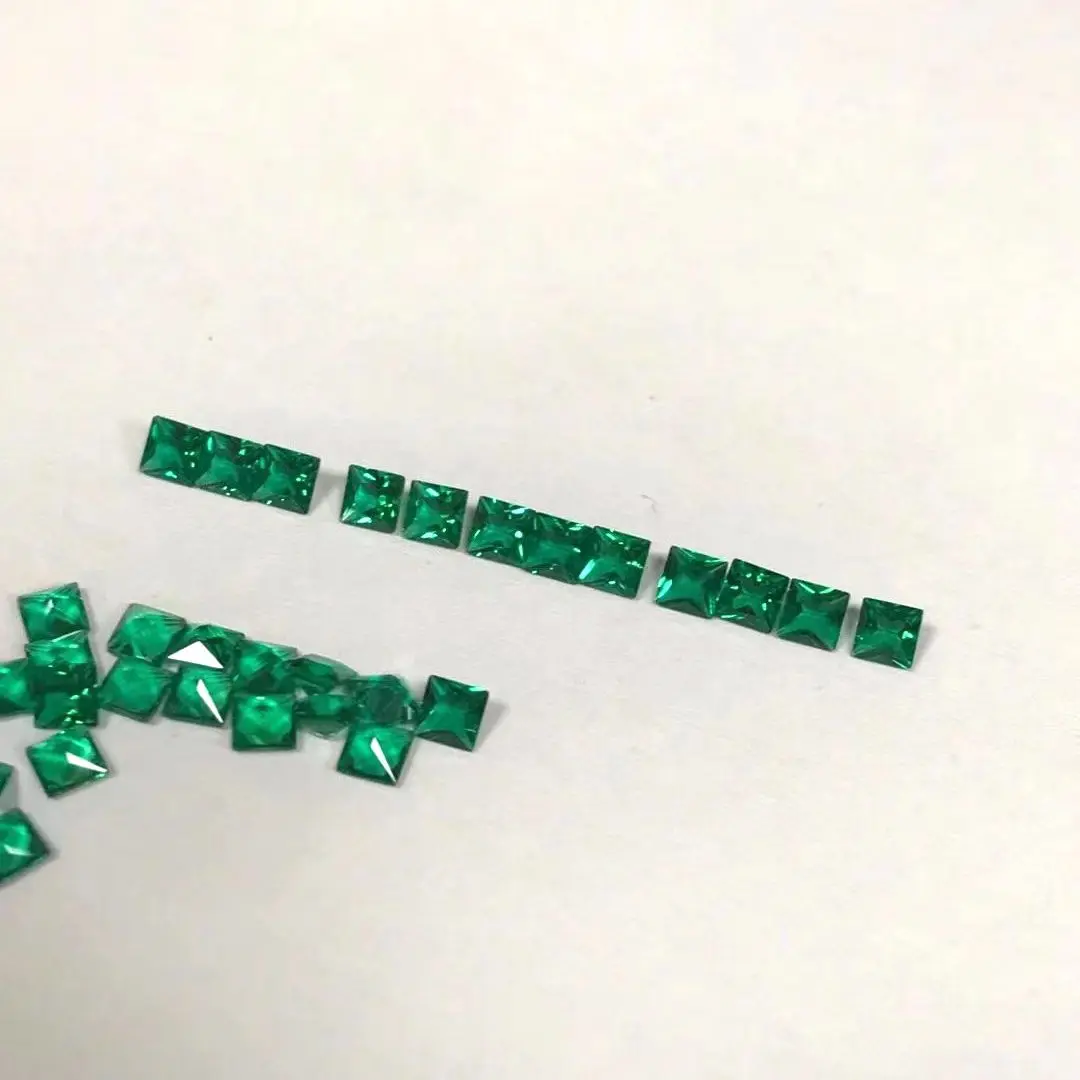 

2PCS/Lot Lab Grown 5x5mm Princess Cut Emerald Gemstone