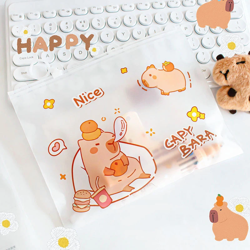 Kawaii Cartoon Folder Creative Cute Exam Paper Storage Bag High Quality Waterproof File Organizer Student Stationery Gifts