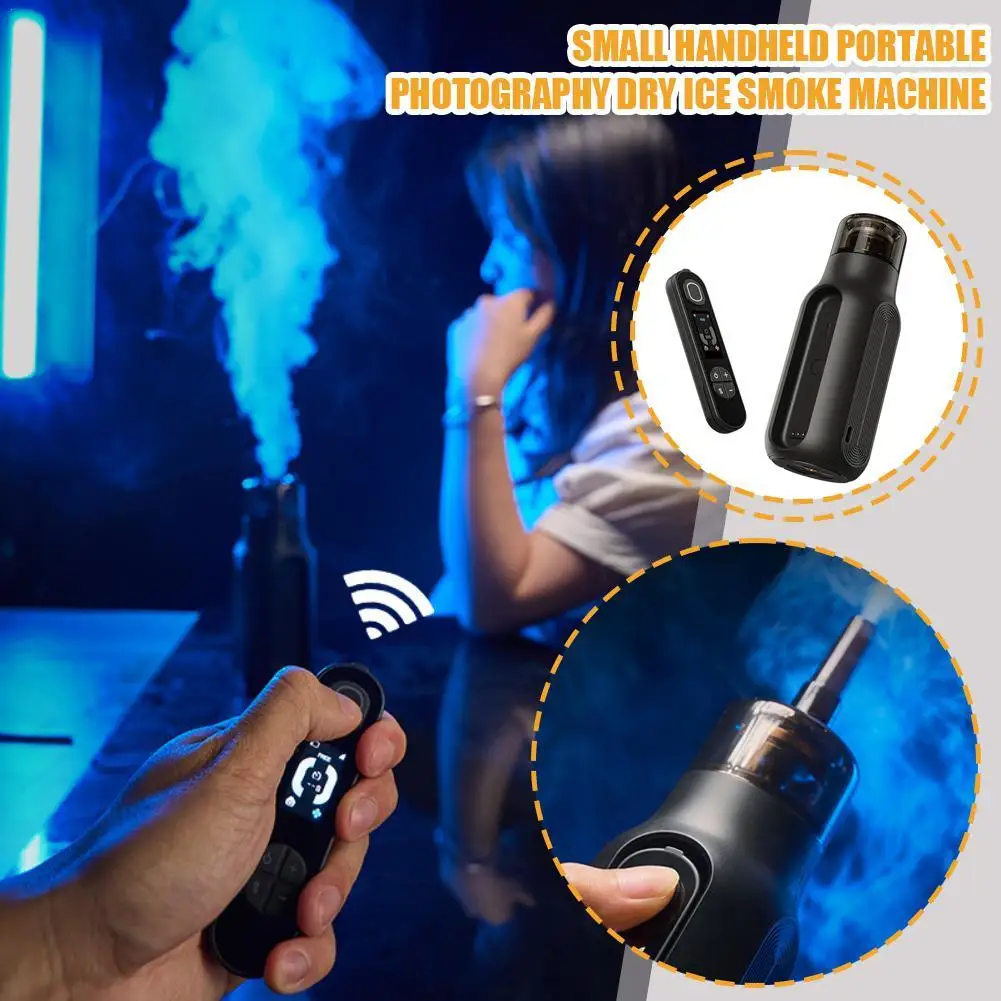 Portable Handheld Photography Short Video Fog Maker Live Video Dry Ice Smoke Machine With Remote Control For Film Productions