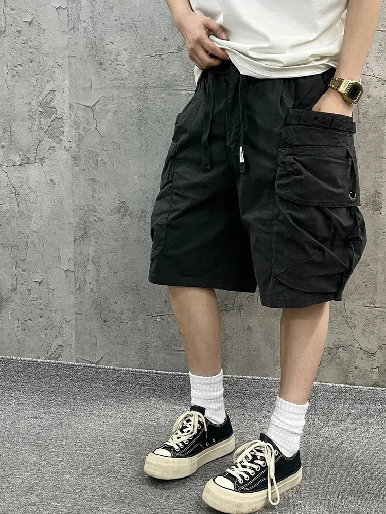 

Шорты рабочие унисекс из тонкой ткани с эффектом вощеной окраски, с пятью карманами, летние, модные, прямого кроя, молодежная повседневная одежда