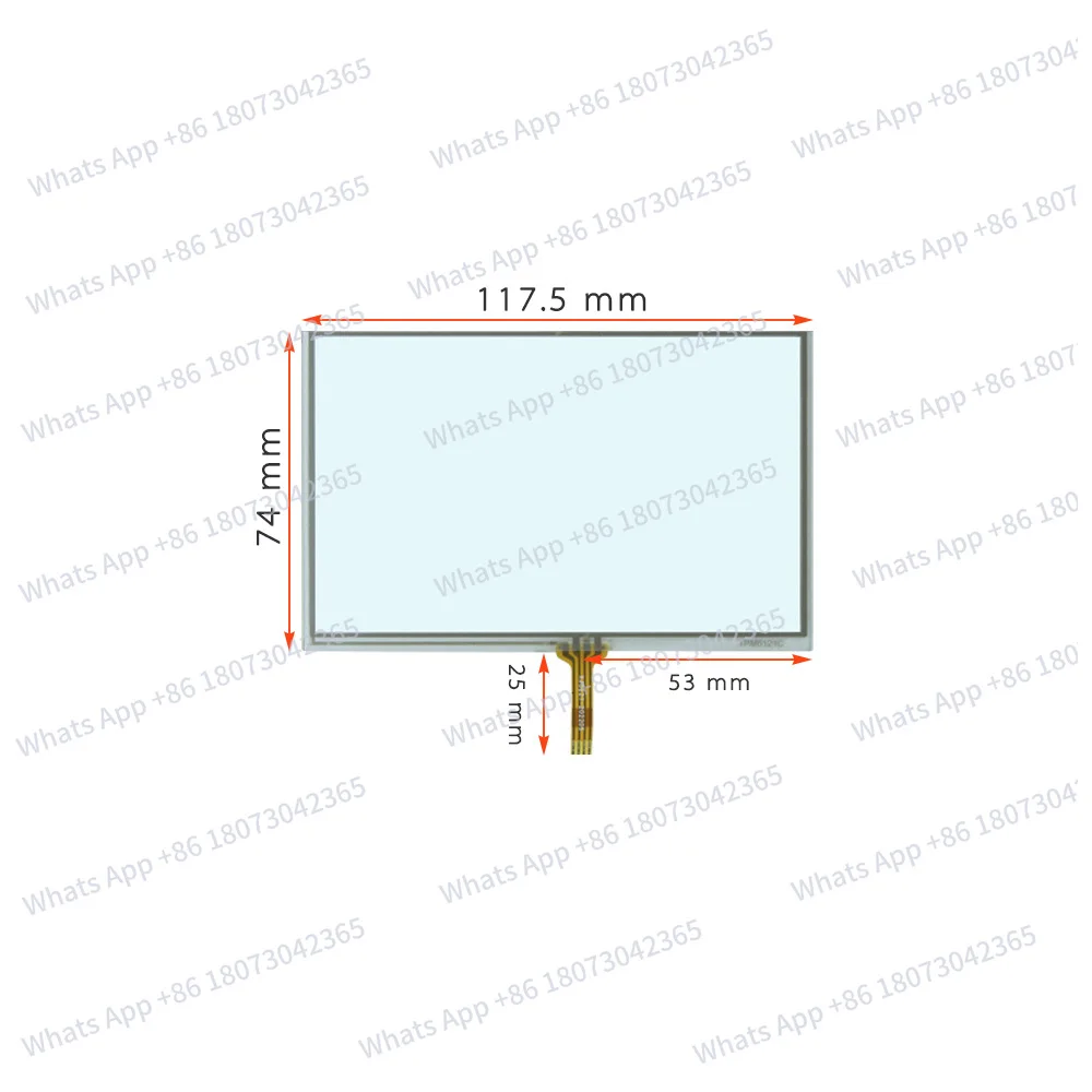 

5 Inch 4-wire welding interface resistor touch TPM51212C XJ5121 size 117.5*74mm handwriting screen touch glass