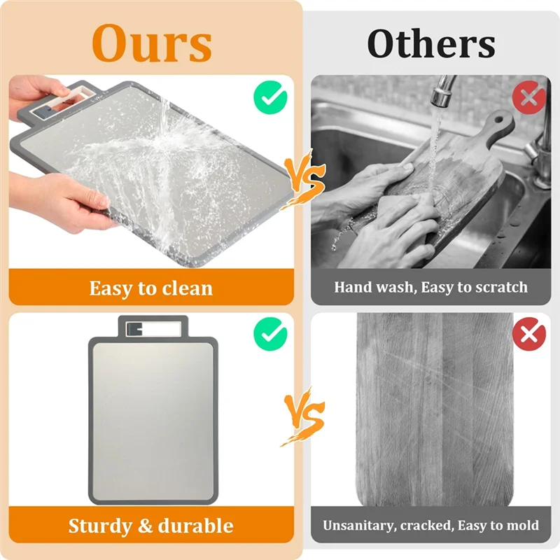 

Non Toxci Antibacterial Cutting Board Stainless Steel 2 In 1 Food Grade For Kitchen Gadgets For Kitchen 1PCS
