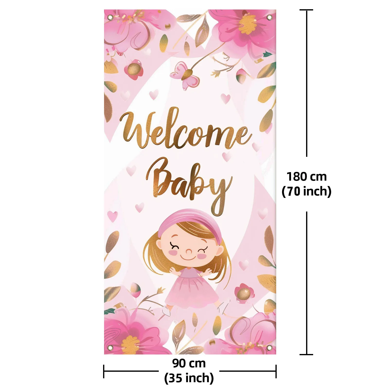 70x35 pollici Banner di benvenuto per bambini, benvenuto a casa Banner per porta per bambina decorazioni per Baby Shower, benvenuto è un Banner per