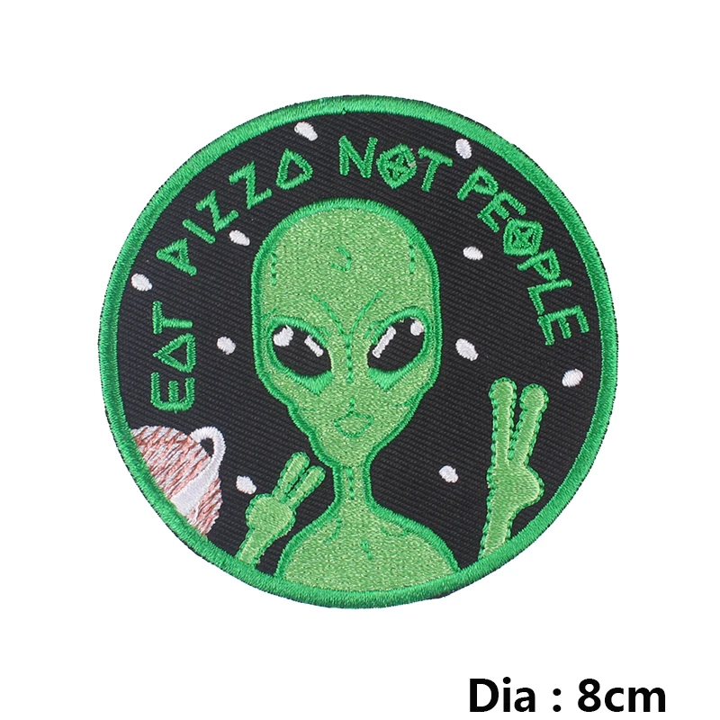 Space Alien UFO Patch Iron On Patches On Clothes Stickers DIY Planet Embroidery Patch Appliques Fusible Patches For Clothing Sew view 5